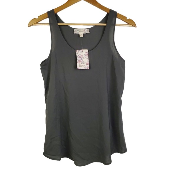 Pink Republic Forest Green Sheer Camisole Tank Top Sz S NWT - Picture 1 of 5